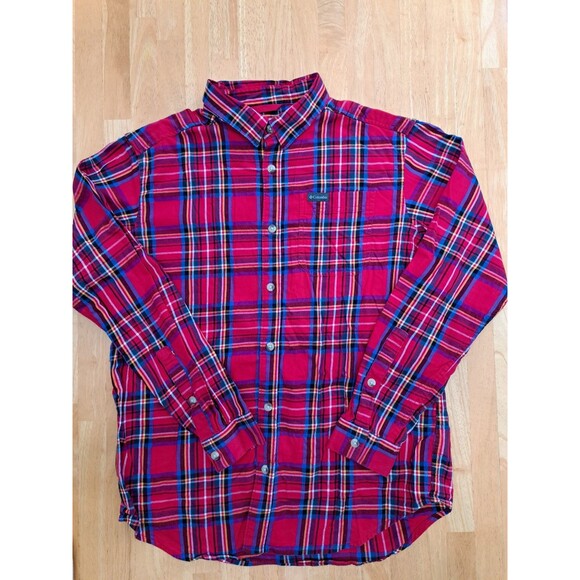 Columbia Red Plaid Button Up Shirt Men's Medium - Picture 1 of 8